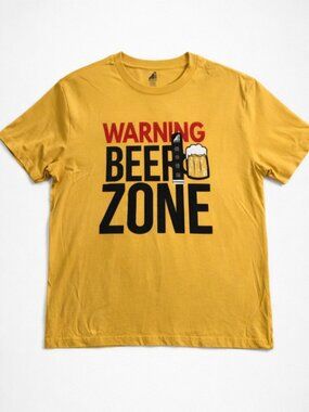 NEW With Tags — ADTN “WARNING BEER ZONE” Graphic T-Shirt – Size XL